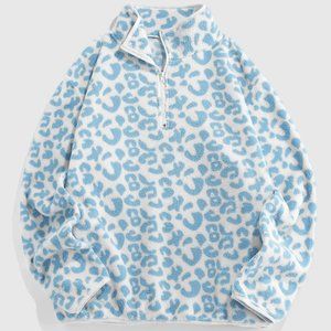 Leopard Print Fleece Pullover / Jacket